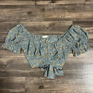 Altar'd State - floral Tie Back Crop Top
